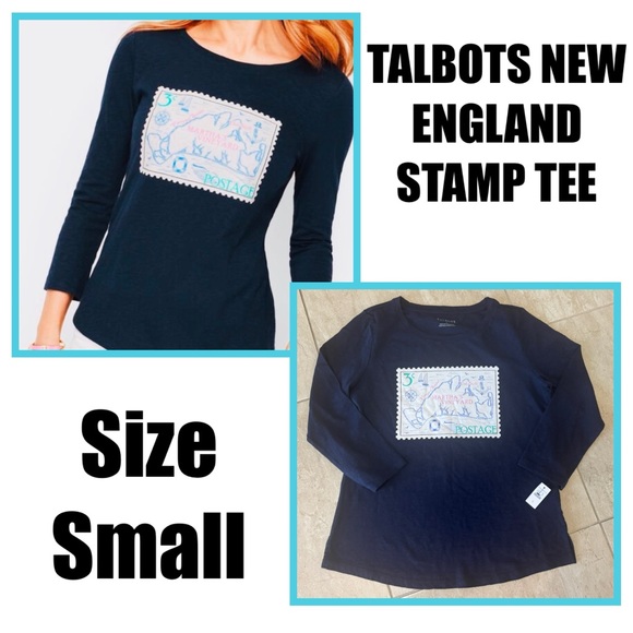 Talbots Tops - TALBOTS NEW ENGLAND STAMP TEE